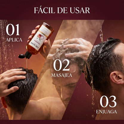 EXCALVO Shampoo 236 ml – Cebolla Roja, Romero y Canela